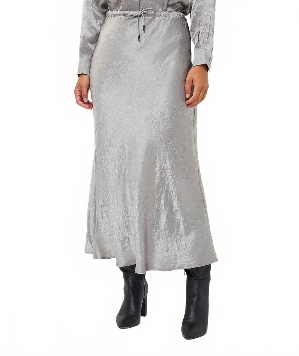 NEW ESQUALO acetate long skirt in light grey